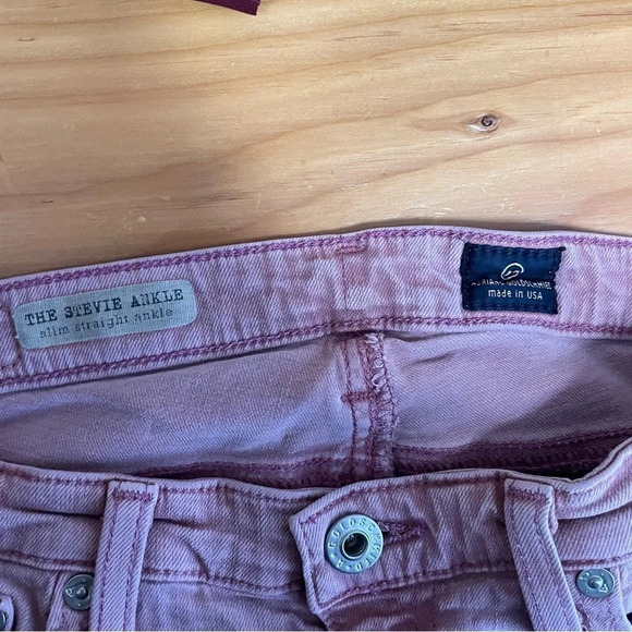 AG Stevie ankle jeans slim straight stonewashed pink - Picture 6 of 6